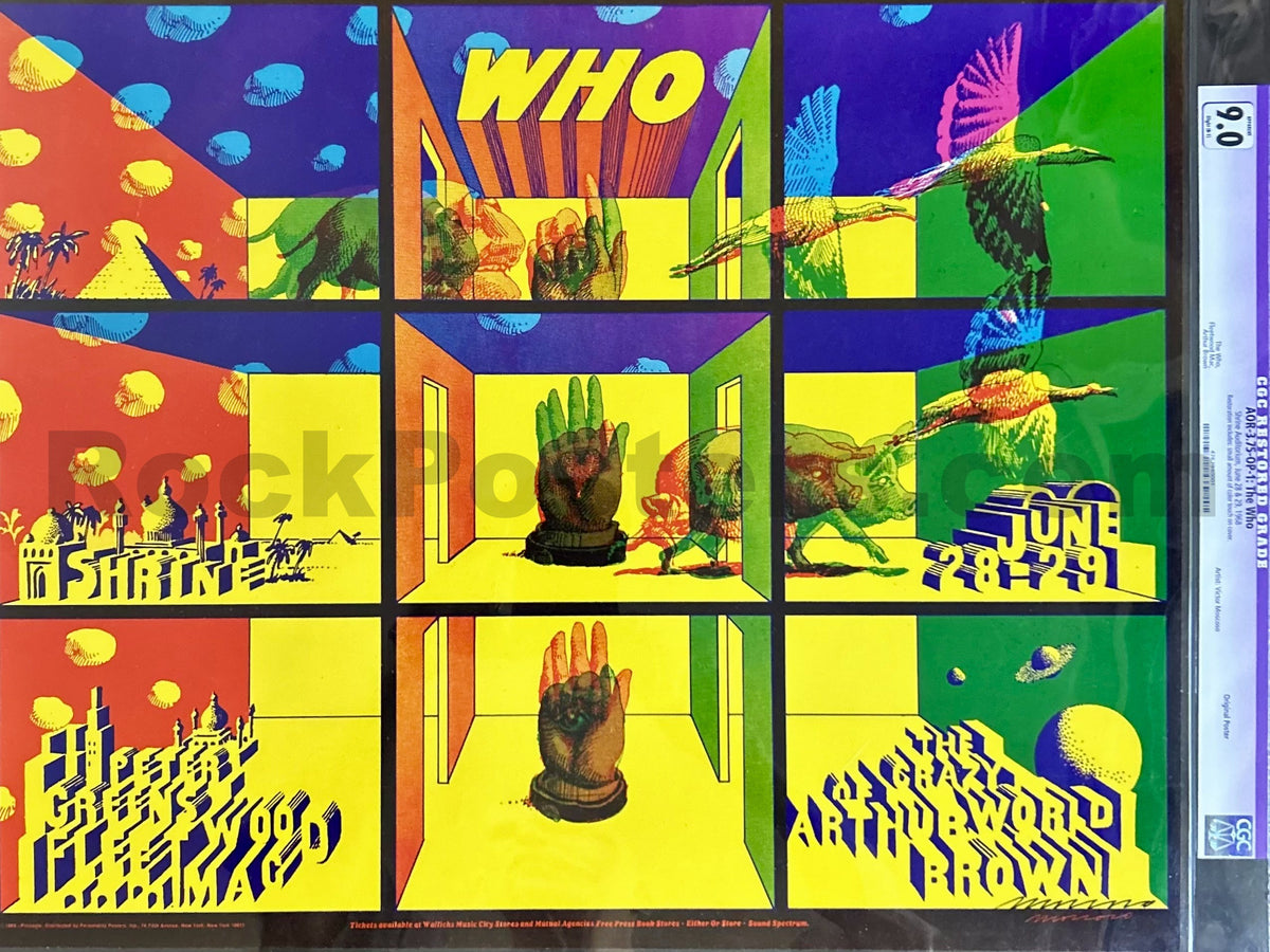 AOR 3.75 - The Who - Victor Moscoso Signed - 1968 Poster - Shrine