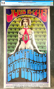 AUCTION - AOR 3.5 - Monterey Pop Festival - Jimi Hendrix Janis Joplin - 1967 Poster - Monterey Fairgrounds - CGC Graded 9.8
