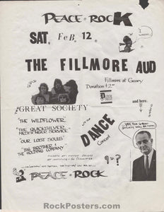 AUCTION - AOR Pg.14(R) - Peace Rock -  Big Brother - Fillmore Auditorium  - 1966 Handbill - Good