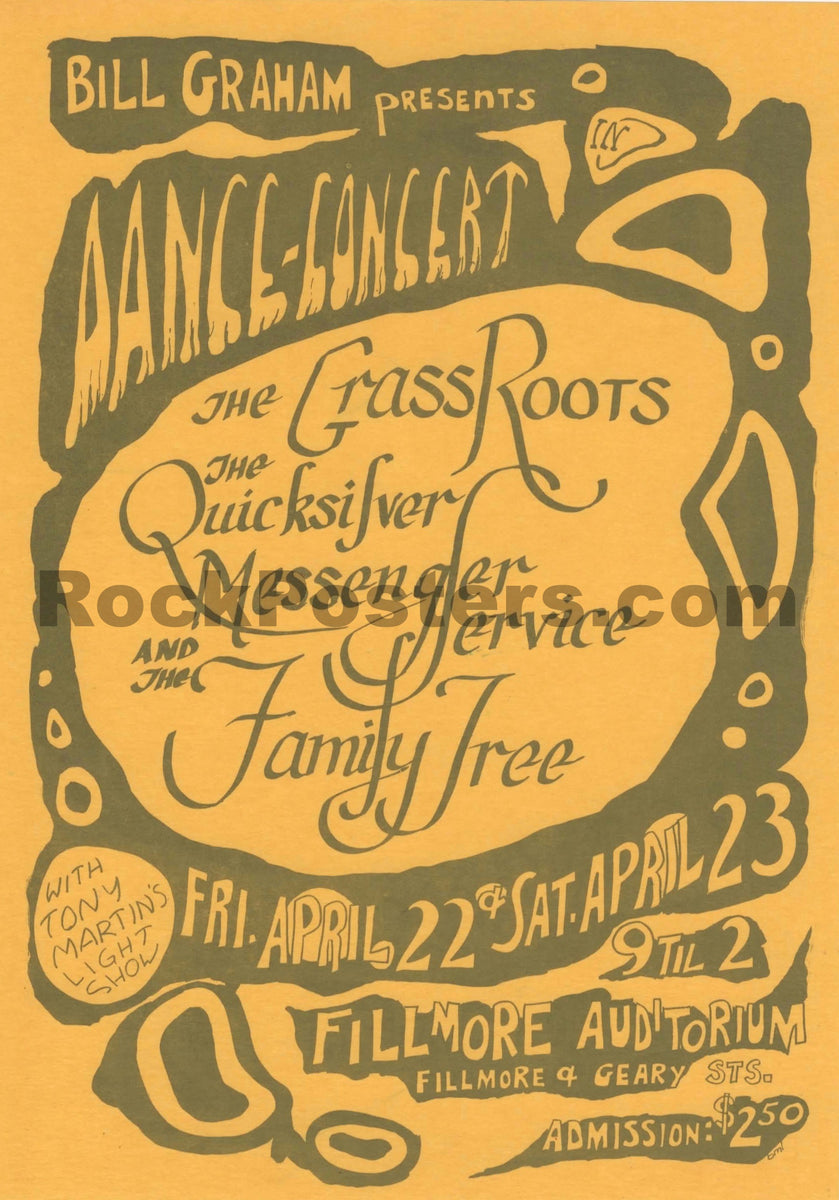 BG-0 - Grass Roots/Quicksilver - Bonnie MacLean - 1966 Handbill