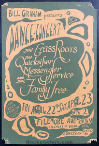 BG-0 - Quicksilver Grass Roots - Bonnie MacLean - 1966 Poster - Fillmore Auditorium - Rough