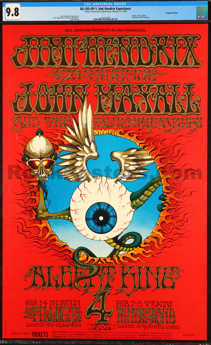 BG-105 - Jimi Hendrix Experience - Rick Griffin - 1968 Poster