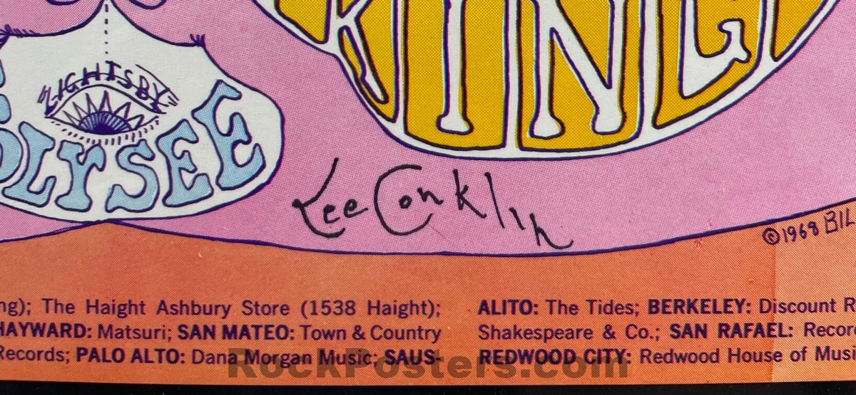 AUCTION - BG-128 - Blue Cheer - Lee Conklin Signed - 1968 Poster
