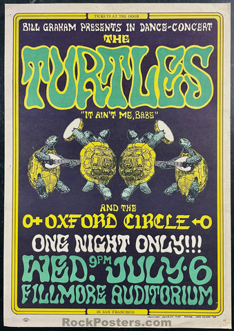 AUCTION - BG-15 - The Turtles - Wes Wilson - 1966 Poster - Fillmore Auditorium - Excellent