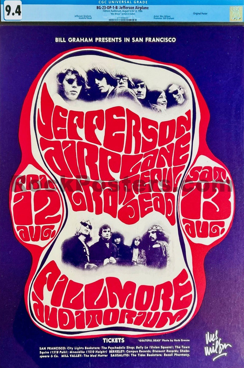 BG-23 - Grateful Dead - Wes Wilson Signed - 1966 Poster - Fillmore