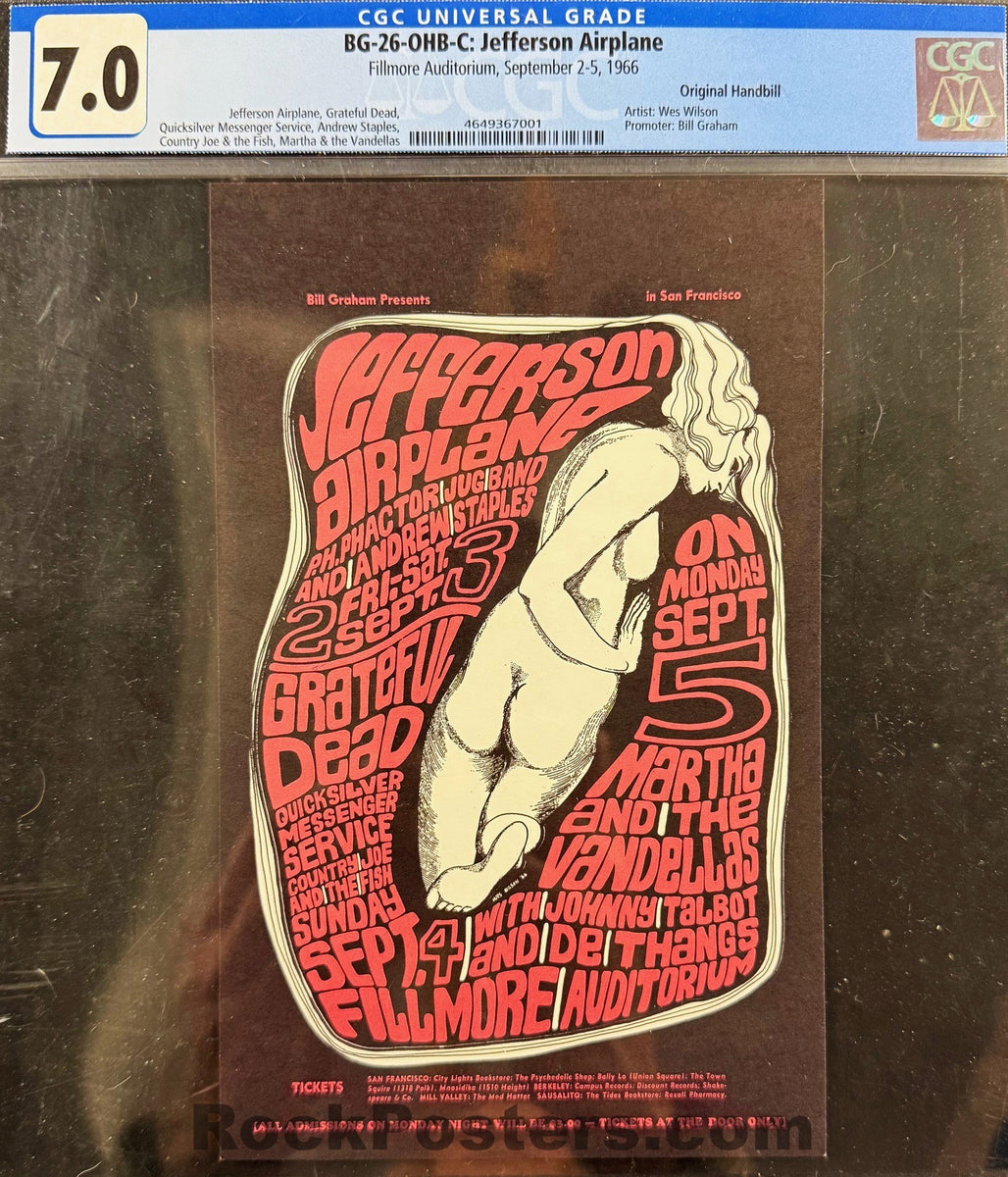 BG-26 - Grateful Dead- Wes Wilson - 1966 Handbill - Fillmore