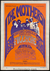 BG-27 - Frank Zappa Mothers - John Myers - 1966 Poster - Fillmore Auditorium - Very Good