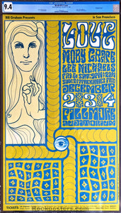 BG-40-OP-3 - Love/Moby Grape - Wes Wilson - Fillmore Auditorium - 1966  Poster - CGC Graded 9.4