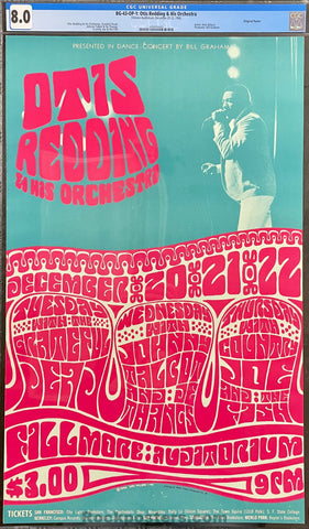 BG-43 - Otis Redding Grateful Dead - Wes Wilson - 1966 Poster - Fillmore Auditorium - CGC Graded 8.0