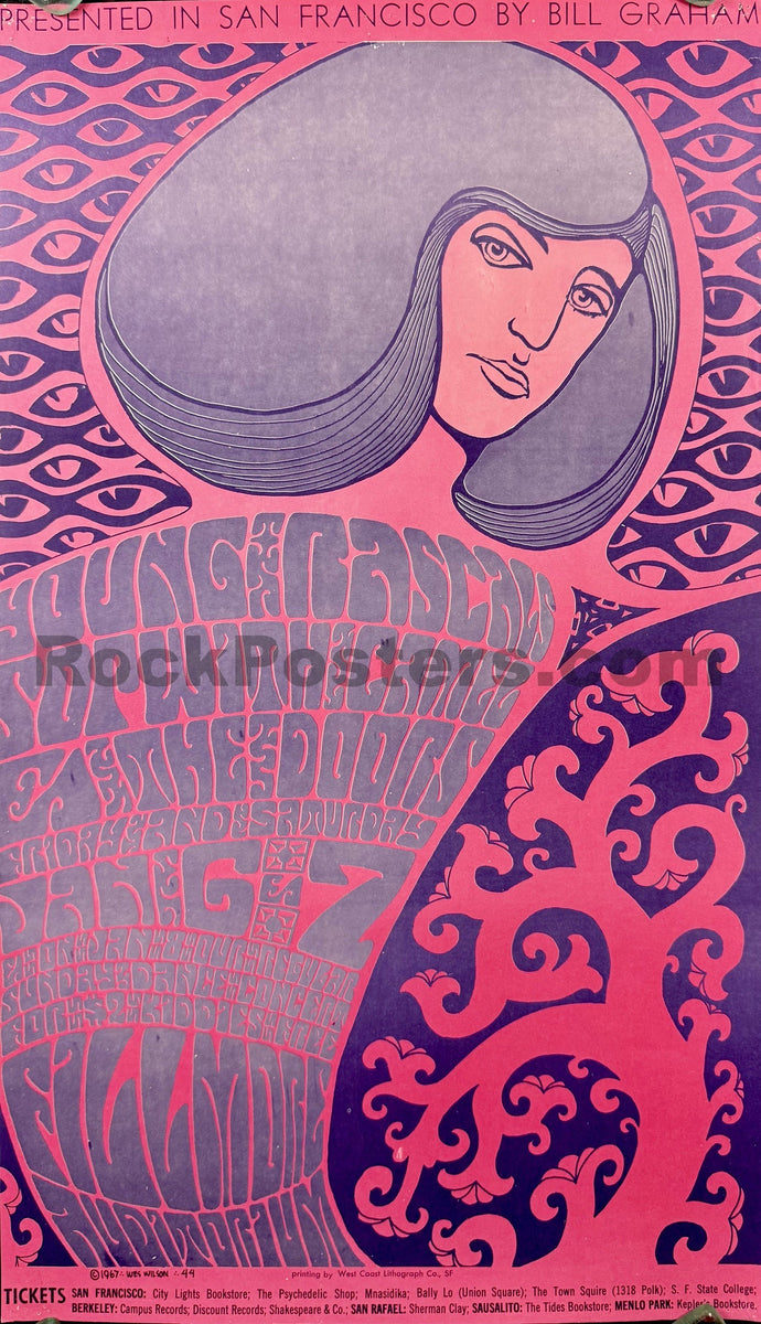 AUCTION - BG-44 - The Doors - Wes Wilson - 1967 Poster - Fillmore