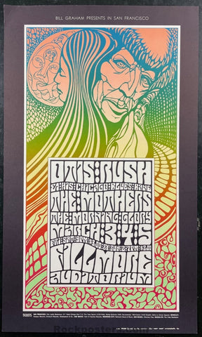 BG-53 - Zappa Mothers Otis Rush - Wes Wilson - 1967 Poster - Fillmore Auditorium - Excellent
