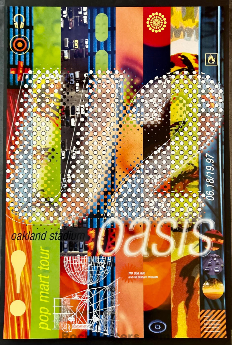 AUCTION - - SF - – BGP-167 Rex 1997 U2/Oasis - Posters - Poster Oakland Rock Ray Collectibles Coliseu 
