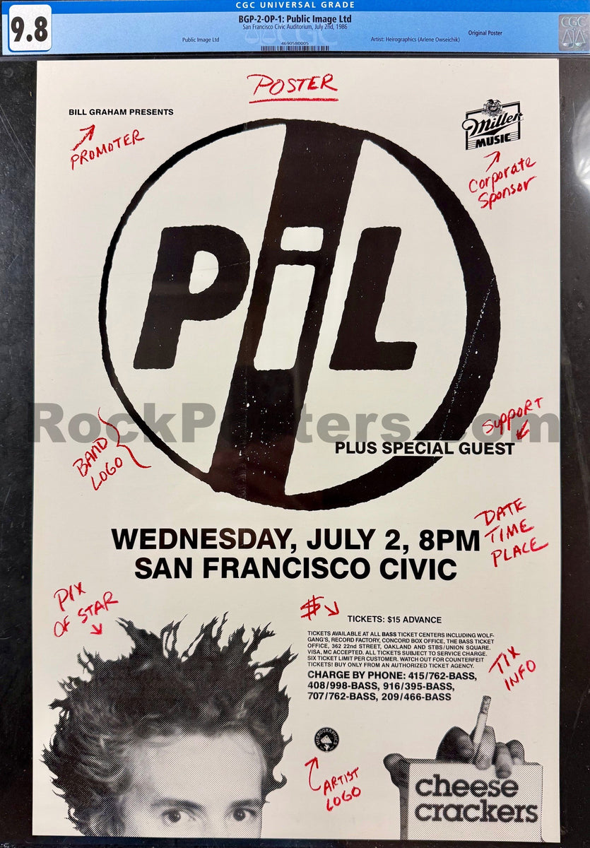 BGP-2 - Public Image Limited - 1986 Poster - San Francisco Civic