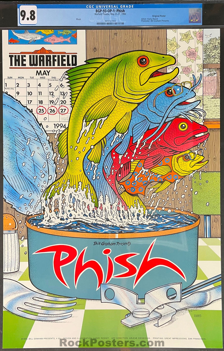 BGP-93 - Phish - Harry Rossit - 1994 Poster - Warfield Theater 