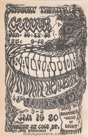 AUCTION - Clover - 1968 Handbill - Straight Theater - Excellent