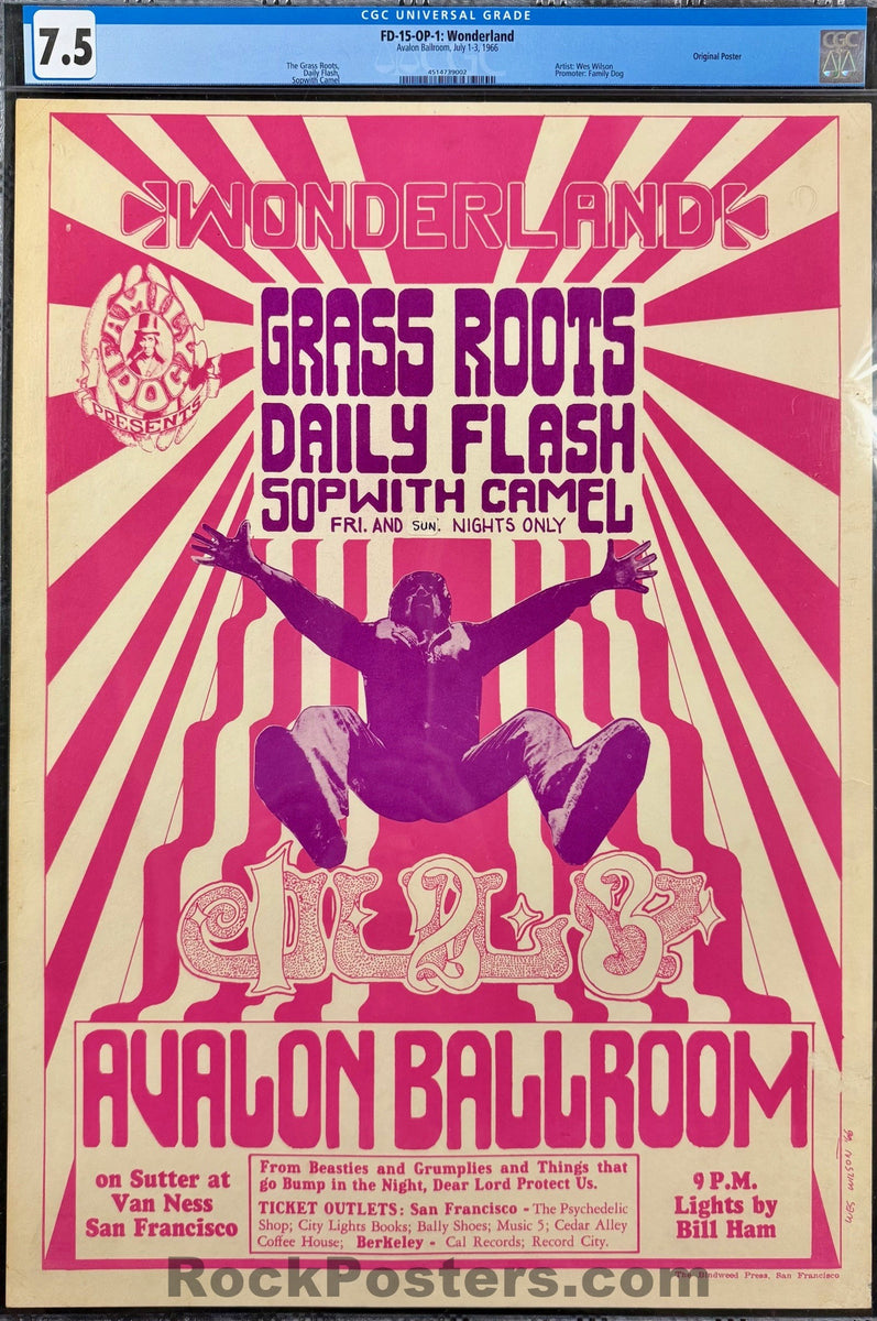 GreenroomFestivalポスターアート2014Tyler Warren FD-15 - Grass Roots - Wes Wilson - 1966 Poster - Avalon Ballroom