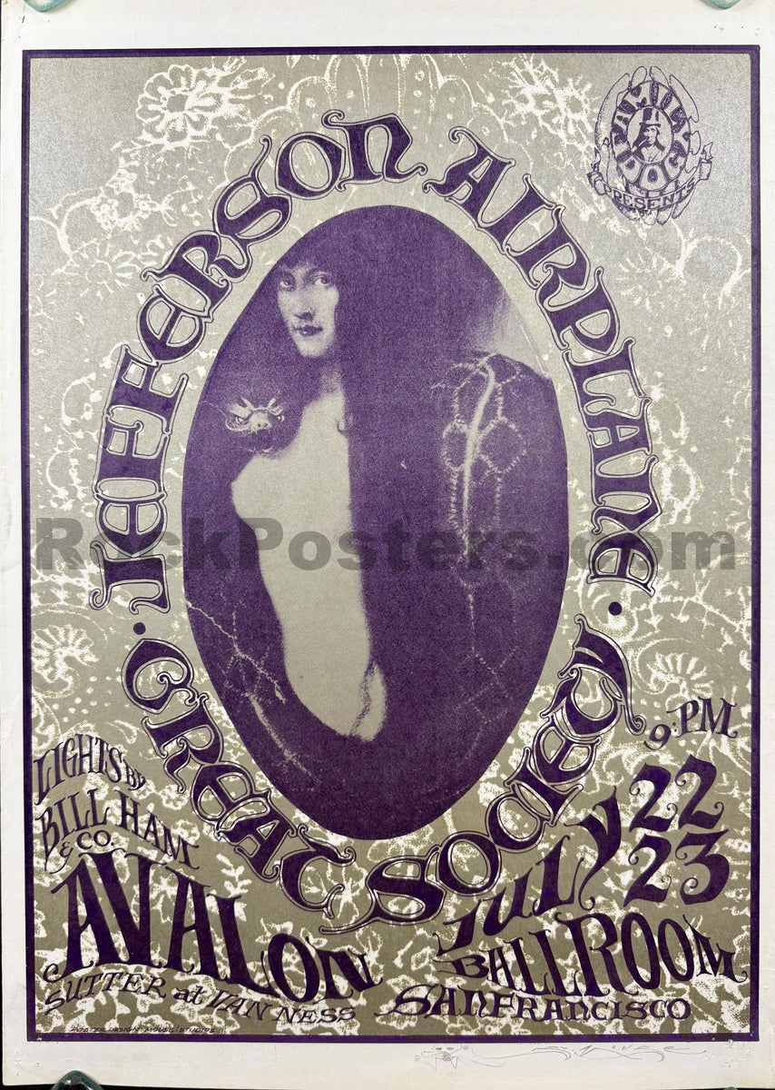 AUCTION - FD-17 - Jefferson Airplane - Mouse Signed - 1966 Poster