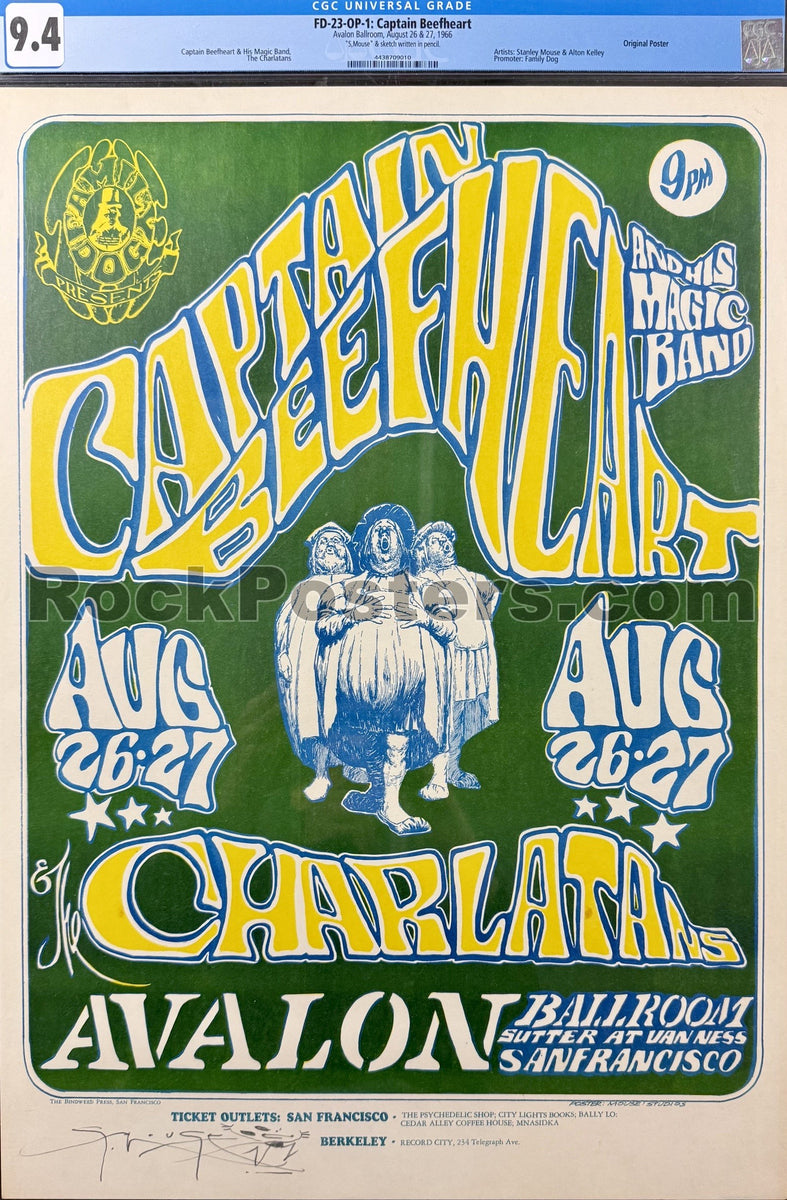 FD-23 - Captain Beefheart - Mouse Signed - 1966 Poster - Avalon