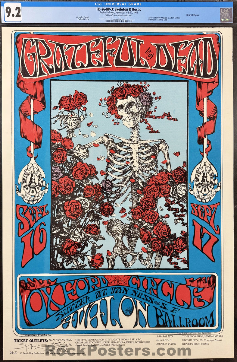 アートポスター クレア・ロハス エキシビジョンポスター FD-26-RP-3 - Grateful Dead - Mouse Signed - 1966 Poster - Avalon