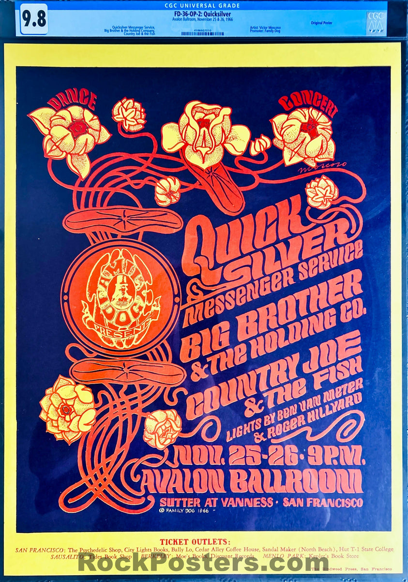 AUCTION - FD-36 - Quicksilver Messenger - Victor Moscoso - 1966