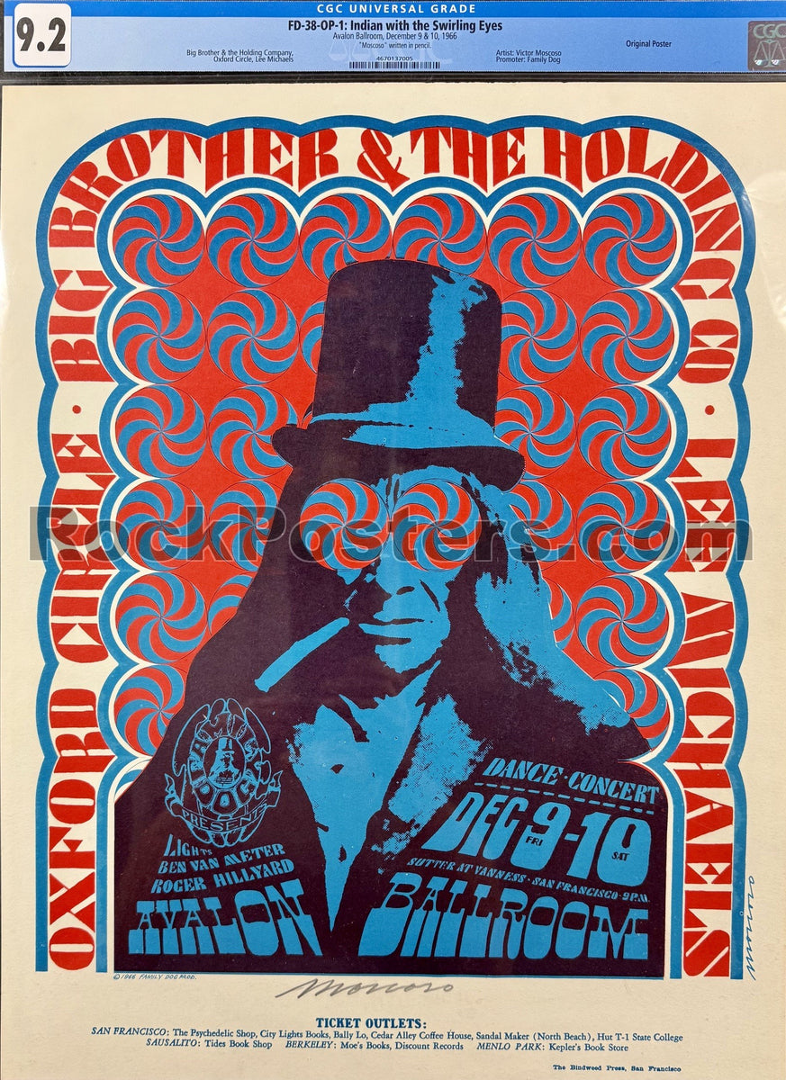 FD-38 - Big Brother Janis Joplin - Moscoso Signed - 1966 Poster