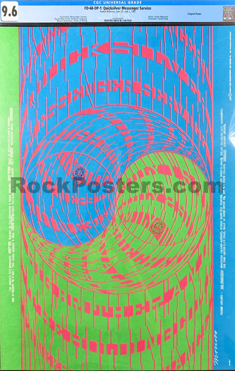 FD-68 - Quicksilver Messenger - Victor Moscoso - 1967 Poster