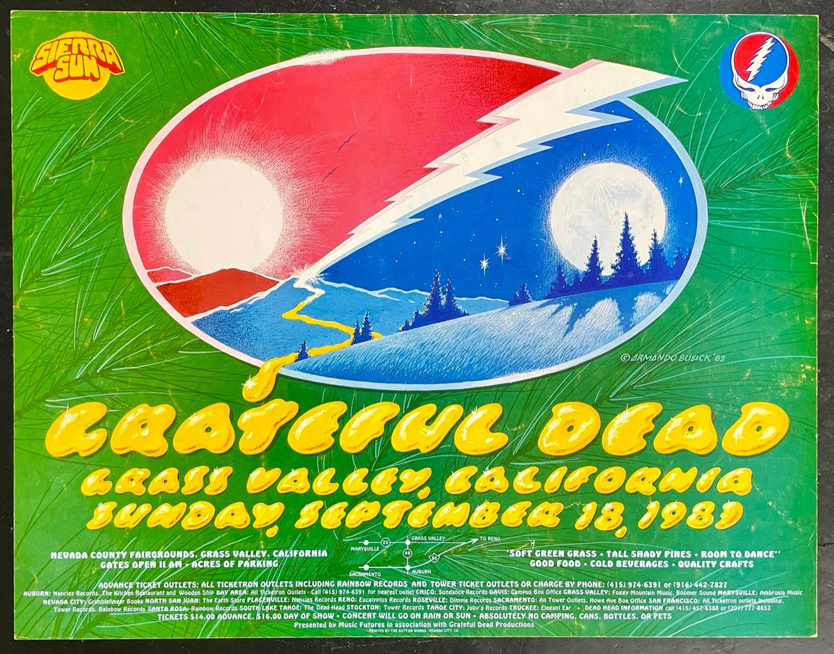 AUCTION - Grateful Dead - Grass Valley - 1983 Poster - Near Mint