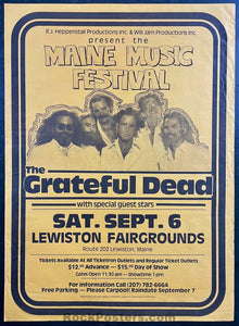 AUCTION - Grateful Dead - Levon Helm - Lewiston Maine - 1980 Poster - Excellent