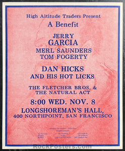 AUCTION - Jerry Garcia - 1972  Poster & Handbill - Longshoreman's Hall - Near Mint Minus