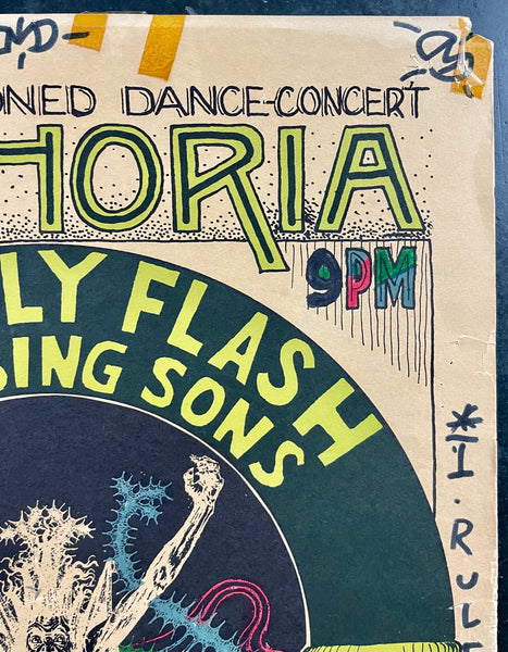 AUCTION - FD-7 - Euphoria - Daily Flash - Hand Colored - Wes Wilson  - 1966  Poster - Avalon Ballroom - Good