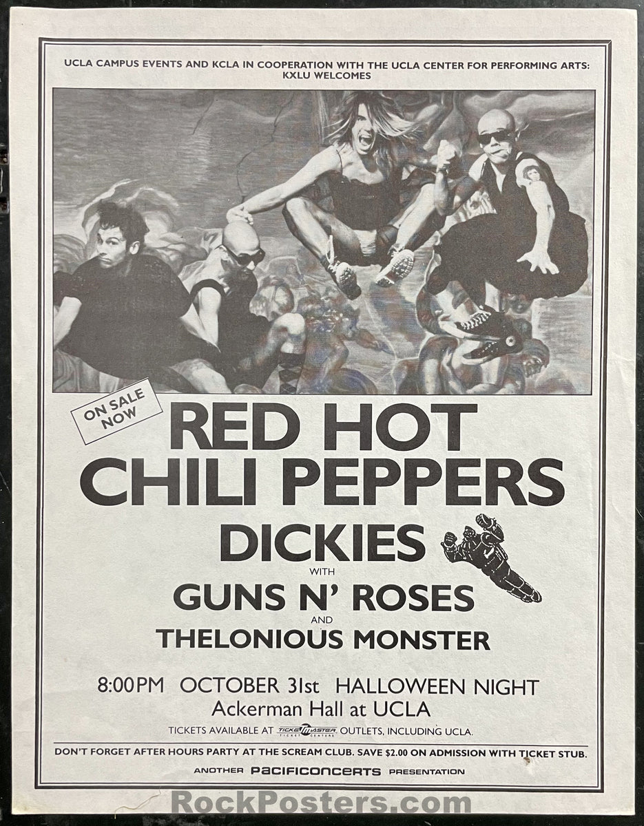 AUCTION - Red Hot Chili Peppers - Guns N' Roses - 1986 Handbill