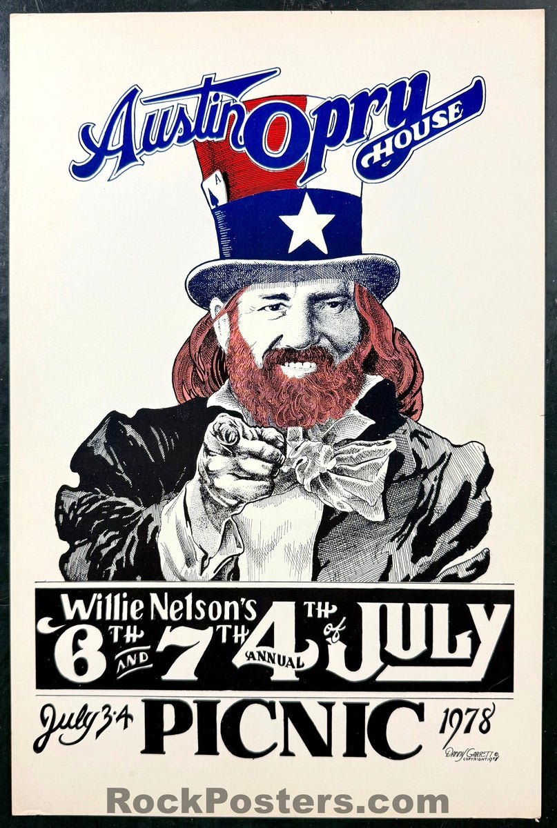 AUCTION - Willie Nelson - 4th of July Picnic - 1978 Poster