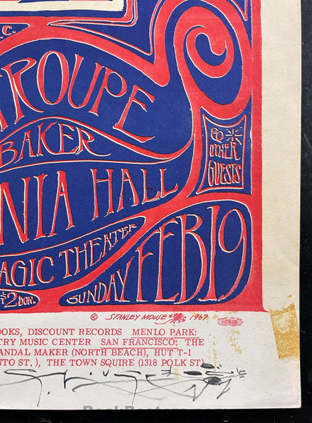 AUCTION - AOR 2.137 - Port Chicago Benefit - Mouse SIGNED - 1967 Poster - California Hall - Rough