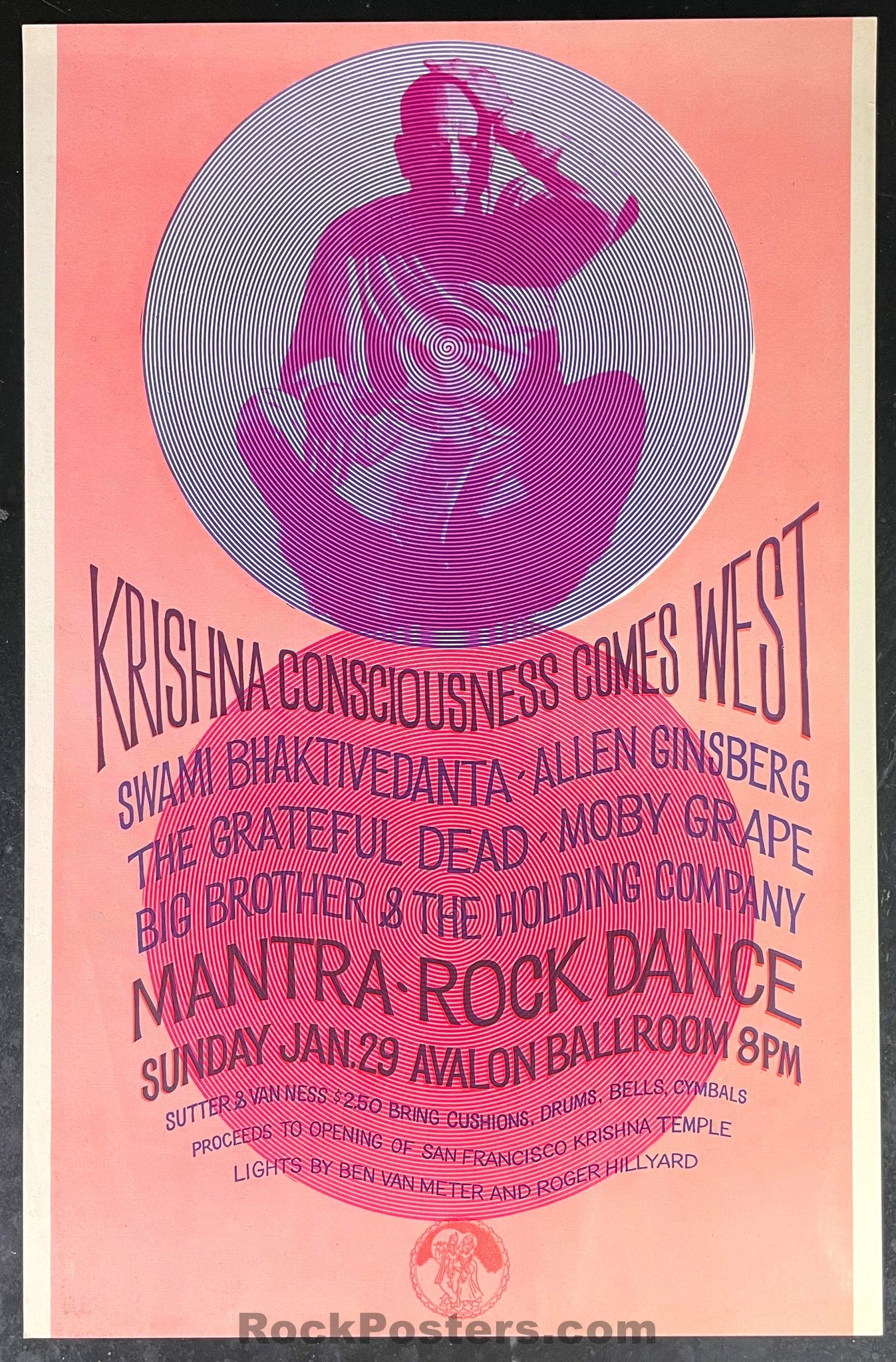 AUCTION - AOR 2.18 - Grateful Dead Janis Joplin -  Allen Ginsberg - 1967 Poster - Avalon Ballroom - Near Mint Minus