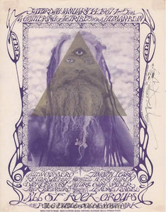 AUCTION - AOR 2.217 - Grateful Dead Timothy Leary - The Human Be-In - Mouse Signed - 1967 Handbill - Golden Gate Park -  Excellent