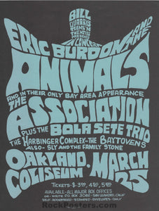 AUCTION - AOR 2.294 - Sly & Family Stone Animals - 1967 Handbill - Oakland Coliseum - Near Mint Minus