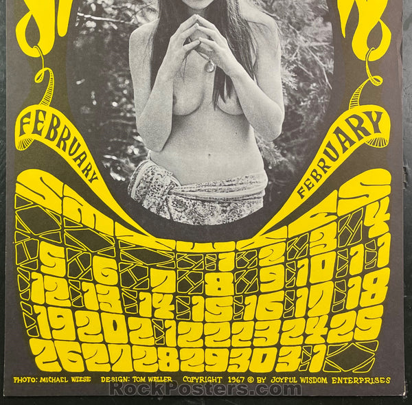 AUCTION - AOR-2.280 - Country Joe & the Fish - Tom Weller Calendar - 1967 Poster - Excellent