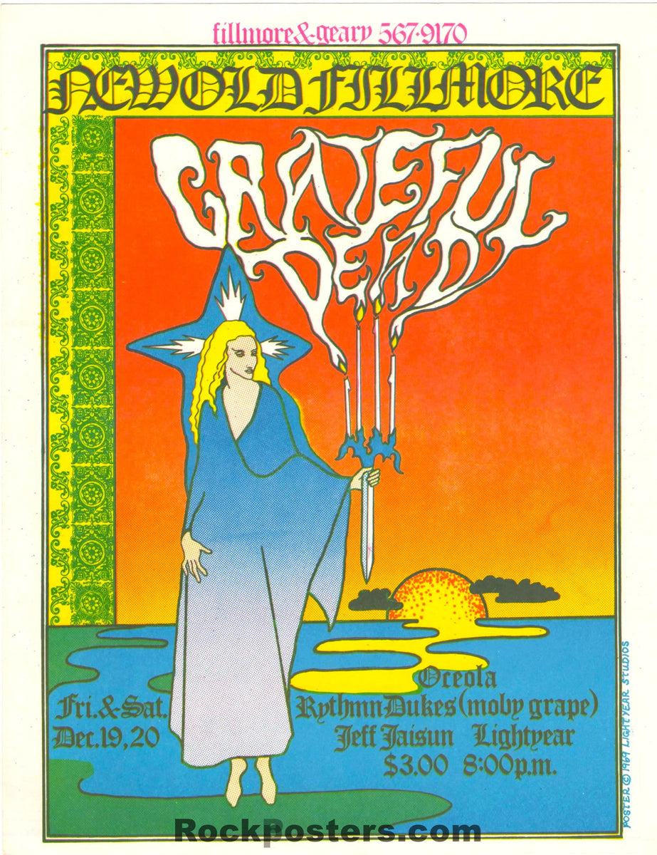 AUCTION - AOR 4.58 - Grateful Dead - 1969 Handbill - New Old Fillmore -  Near Mint Minus