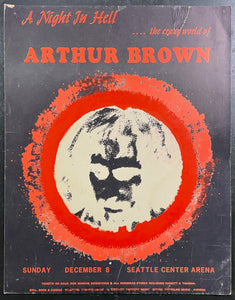 AUCTION - Crazy World of Arthur Brown - 1968 Board Poster - Seattle - Very Good