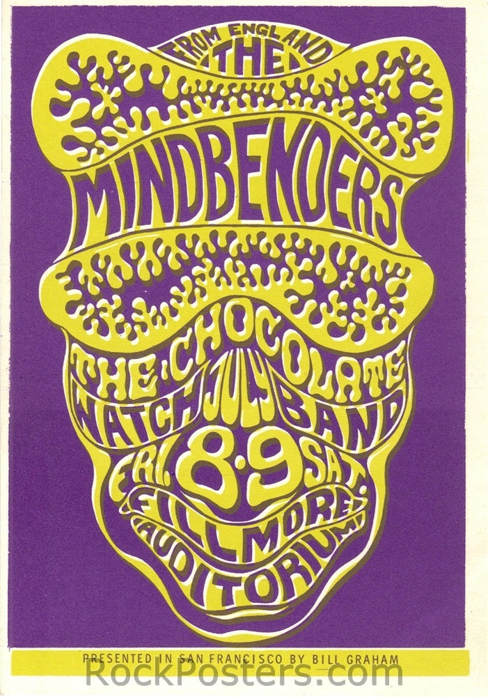 BG16 - Mindbenders Postcard - Fillmore Auditorium (08-Jul-66) Condition - Near Mint