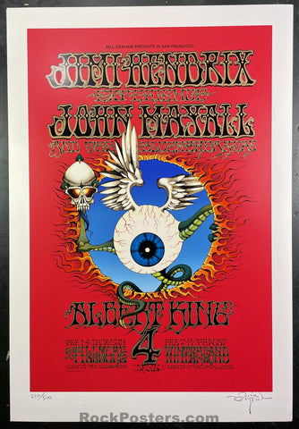 Auction - BG-105 - Jimi Hendrix Experience - Flying Eyeball - Rick Griffin Signed/Numbered - Silkscreen - Edition of 500 - Near Mint