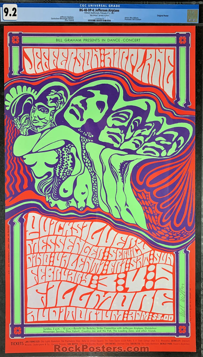 AUCTION - BG-48 - Jefferson Airplane - 1967 Poster - Wes Wilson