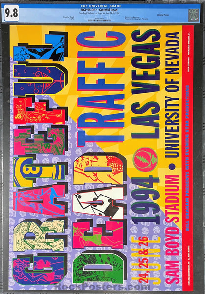 AUCTION - BGP-96 - Grateful Dead Traffic - 1994 Poster - Sam Boyd Silver Bowl - CGC Graded 9.8