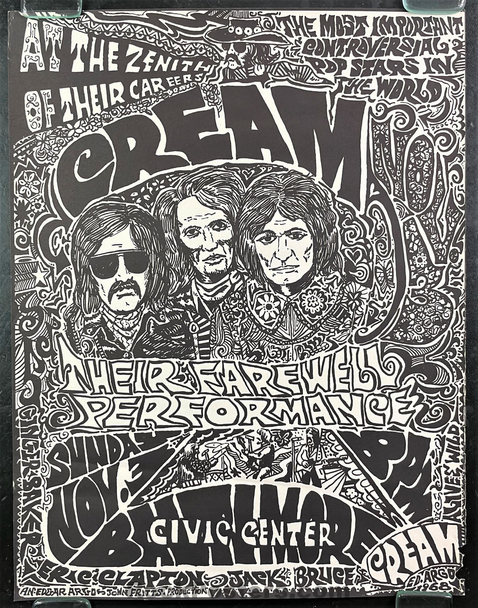 AUCTION - Cream - Farewell Performance - 1968 Concert Poster