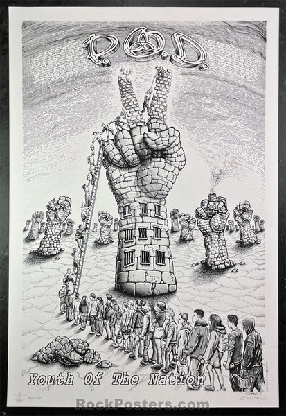 AUCTION - Emek - P.O.D. Youth of the Nation Tour '02 - Black & White Variant Edition of 1 - Near Mint