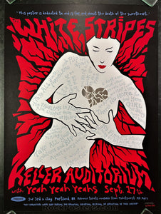 AUCTION - Emek - White Stripes Portland '03 - 1st Edition Poster - Near Mint