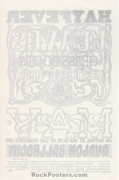 AUCTION - FD-10 - Grateful Dead Hayfever - 1966 Handbill - Avalon Ballroom - Near Mint