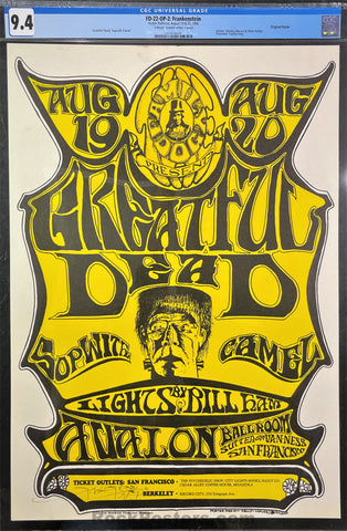 AUCTION - FD-22 - The Grateful Dead - Mouse SIGNED - 1966 Poster - Avalon Ballroom - CGC Graded 9.4