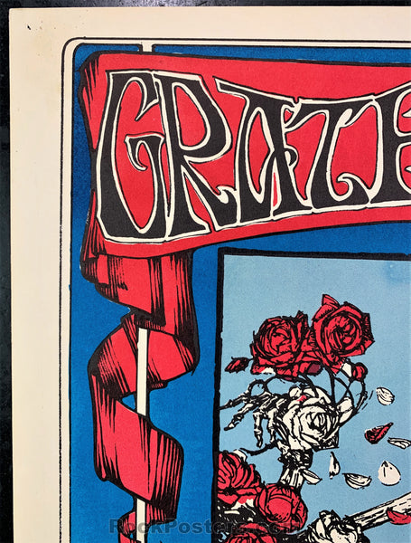 AUCTION - FD-26 - Grateful Dead SKELETON & ROSE-  Original Mouse Kelley - 1966 Poster - Avalon Ballroom - Excellent 