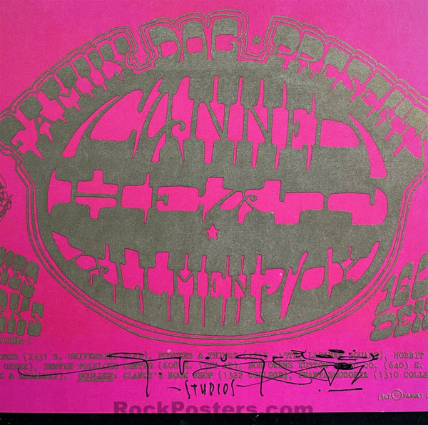 AUCTION - FDD-7 - Canned Heat - 1967 Poster - Mouse Signed - 1601 West Evans - Near Mint